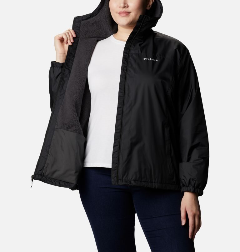 Women's Columbia Switchback Sherpa Lined Jackets Black | Plus Size CA-Q80C1